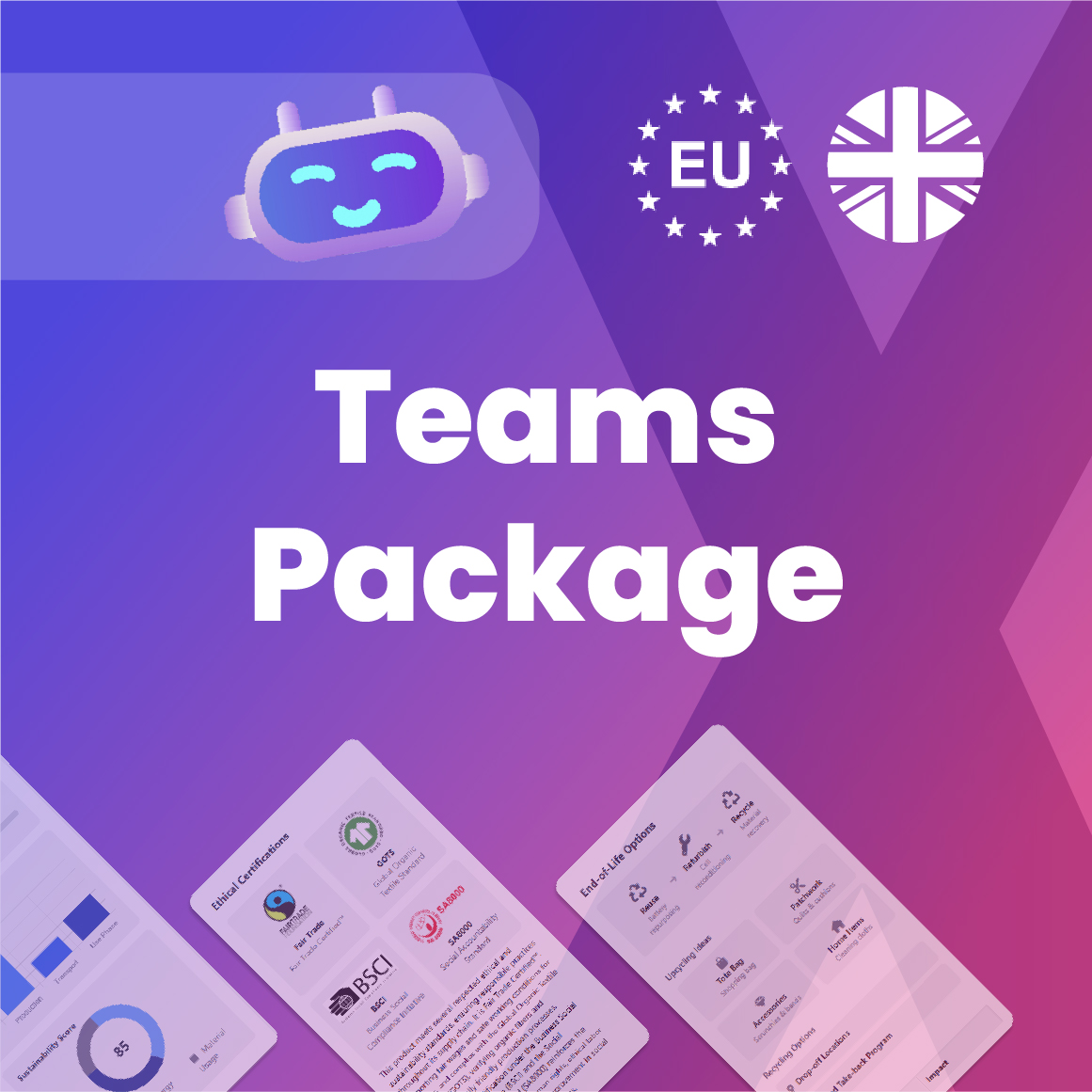 Digital Product Passport Teams Package with QR codes and analytics